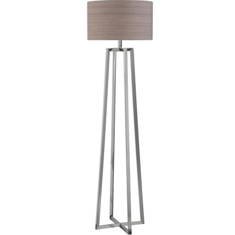 Keokee Polished Nickel Floor Lamp, Nickel