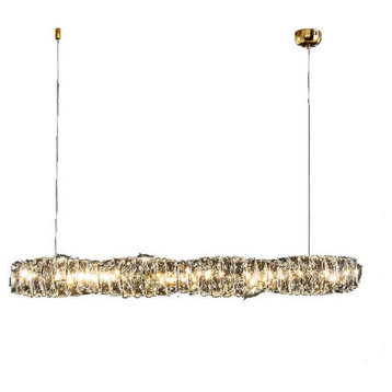MIRODEMI® Belvédère | Luxury Crystal Chandelier for Kitchen, Gold, L47.2xw4.7xh4.7", B, Warm Light / Non-Dimmable