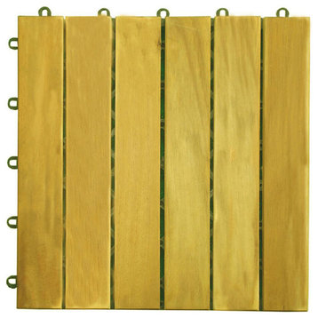 Vifah Premium Plantation Interlocking Deck Tile - 6 Slats (Set of 10)