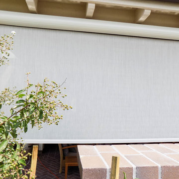 Retractable Awning with Drop Valence and 2 Motorized Power Screens