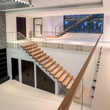 Project #126 | Contemporary Staircases with Integrated LEDs & Glass Railing