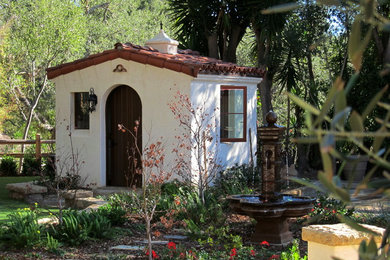 Design ideas for a small mediterranean detached garden shed in Santa Barbara.