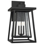 Savoy House - Savoy House 5-2023-BK Denver 3-Light Outdoor Wall Lantern in Matte Black - Boost your curb appeal and create a great first impression with the Craftsman-inspired style of the Savoy House Denver 3-light outdoor wall lantern. Clear seedy glass and a matte black finish make Denver a great choice for lighting up today's fashionable homes. This fixture is 29" in height, 16" in width and extends 17" from the wall. It uses three candelabra size bulbs with a max of 60 watts per bulb. Wet area rated.