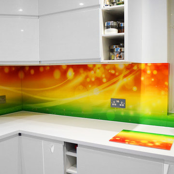 Custom Printed Gradient Design Glass Splashback