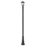 Z-Lite - Z-Lite 579PHMR-519P-BK Talbot - 110.25" 1 Light Outdoor Post Mount - Softly illuminate an exterior front or back walkwaTalbot 110.25" 1 Lig Black Clear Beveled  *UL: Suitable for wet locations Energy Star Qualified: n/a ADA Certified: n/a  *Number of Lights: Lamp: 1-*Wattage:100w Medium Base bulb(s) *Bulb Included:No *Bulb Type:Medium Base *Finish Type:Black