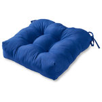 Greendale Home Fashions - Outdoor 20" Chair Cushion, Marine Blue - Enhance the look and feel of your patio furniture with this Greendale Home Fashions 20 inch outdoor dining cushion. This cushion fits most standard outdoor furniture, and comes with string ties to keep cushion firmly in place. Circle tacks create secure compartments which prevent cushion fill from shifting. Each cushion is overstuffed for lasting comfort and durability with a soft polyester fill made from 100% recycled, post-consumer plastic bottles, and covered with a UV resistant, 100% polyester outdoor fabric. This cushion is also water, stain, and mildew resistant. A variety of colors and prints are available to enhance your outdoor decor.