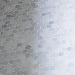 1" Circle Polished White Statuary Calacatta Marble - Wall And Floor Tile