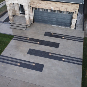 Unique Driveway with lights