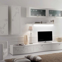 Italian Wall Unit Prestige Liberty 101 White by Spar - $6,850.00 - Entertainment Centers And Tv Stands