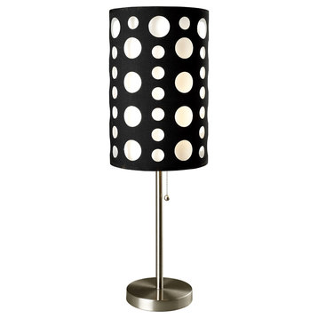 33" Black Metal Novelty Black and White Drum Shade