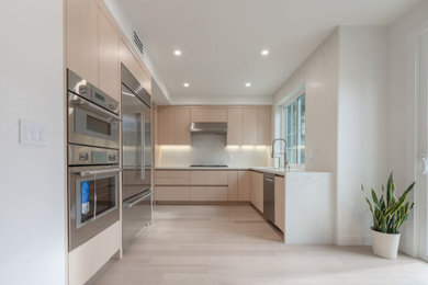 Example of a minimalist kitchen design in San Francisco