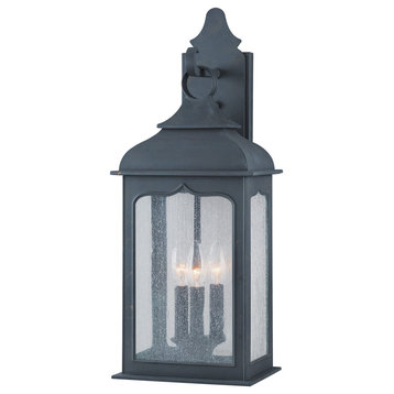 Troy Henry Street 3-Light 23" Outdoor Wall Light, Colonial Iron