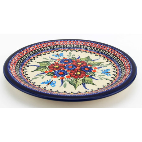 Polish Pottery Large Dinner Plate 10.75 inch Zaklady Boleslawiec Unikat Design