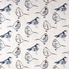 Bird Toile Regal Blue Chinoiserie 96" Shower Curtain Cotton Linen Unlined
