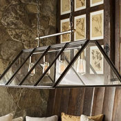 Greenhouse Indoor/Outdoor Chandelier, Rasped Iron finish