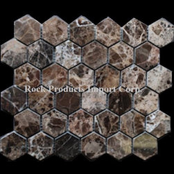MH- 38L HEXAGON EMPERADOR DARK 2 IN - Mosaic Tile