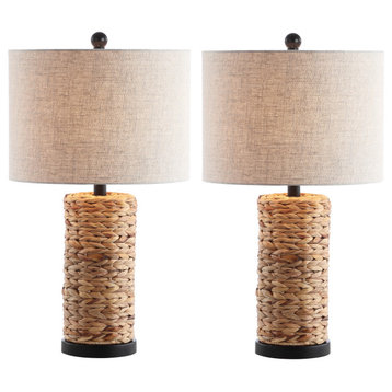 Elicia 25" Sea Grass Led Table Lamp, Natural, Set of 2