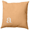 16"x16" Modern Monogram Decorative Throw Pillow, Pale Gold