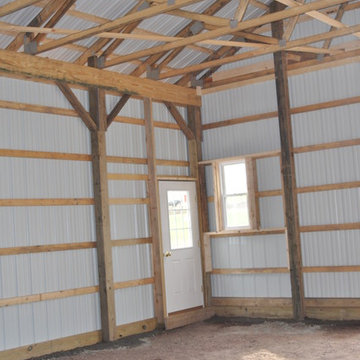 Post frame building interior