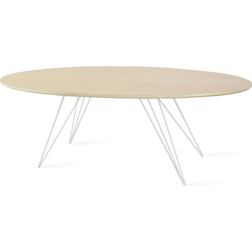 Williams Thin Oval Coffee Table - White, Maple