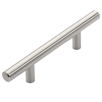 Satin Nickel Cabinet Hardware Bar Handle Pull, 3" Hole Centers, 5-3/4" Length