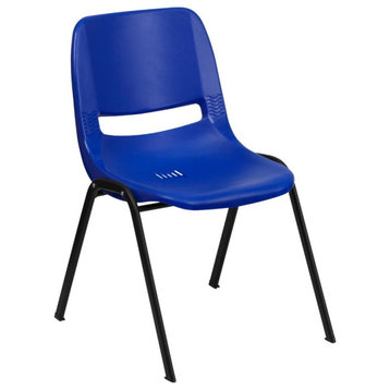 Flash Furniture Hercules 14" Plastic Stackable School Chair in Navy and Black