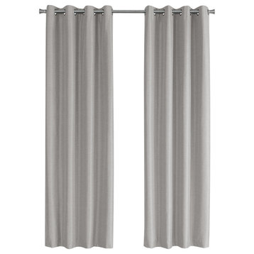Curtain Panel, 2 Pieces, 52"Wx84"H Silver Solid Blackout