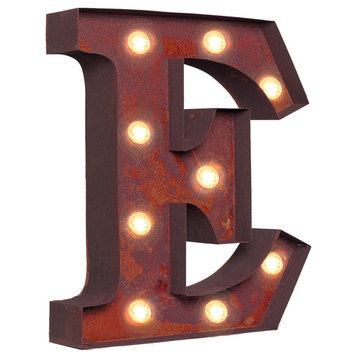 Vintage Retro Lights and Signs Letter "E"