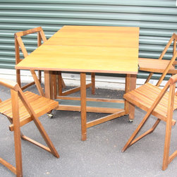 Vintage Teak Foldable Table and 4 Folding Chairs - Products