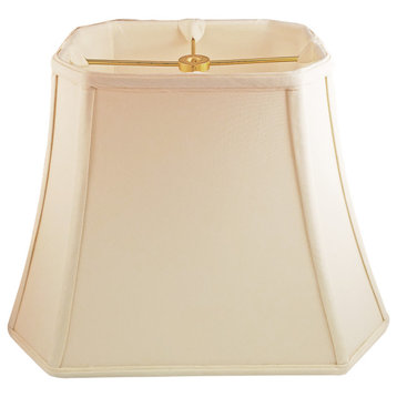 Royal Designs Rectangle Cut Corner Lamp Shade, Eggshell, (6x8)x(9x14)x10, Single