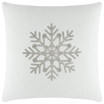 Sparkles Home Rhinestone Snowflake Pillow - 20x20" - White