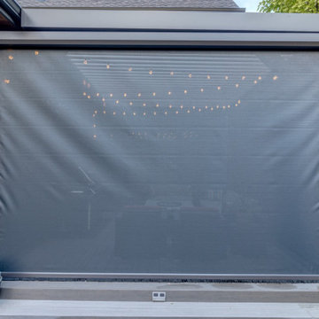 StruXure Adjustable Pergola on Cedar Frame with Phantom Motorized Screens