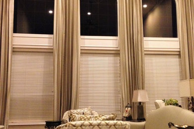 Living room - traditional living room idea in Detroit