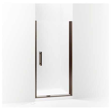 Sterling Finesse Peak Pivot Shower Door with Frosted Glass, Deep Bronze