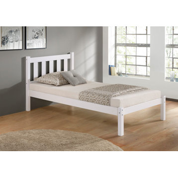 Poppy Twin Wood Platform Bed, White