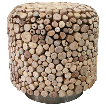 Pebble Round End Table, Natural