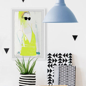"Neon Fashion Trend" Framed Painting Print