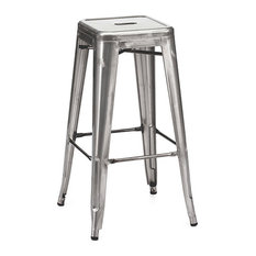 Vandue Corporation - Ajax Retro Steel Stool, Gunmetal - Bar Stools and Counter Stools
