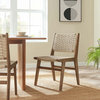 Saoirse Woven Rope Wood Dining Side Chair, Set of 2, Walnut Natural