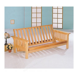 Futon Frame with Slat Side Detail in Natural - Futon Frames
