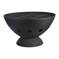 Esschert Design - Esschert Design 21" Cast Iron Black Fire Pot with Grill - Fire Pits