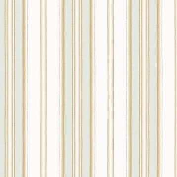 Heritage Stripe Wallpaper, Green/White/Metallic Gold, Bolt