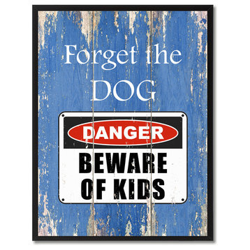 Beware Of Kids Danger Sign, Canvas, Picture Frame, 28"X37"