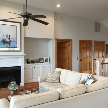Custom mantel and built-in storage