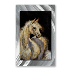 Little White Mare Steel Wall Art - Paintings