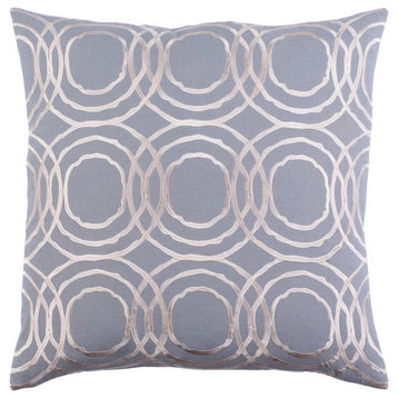 Ridgewood by A. Wyly for Surya Down Pillow, Gray/Cream, 20' x 20'