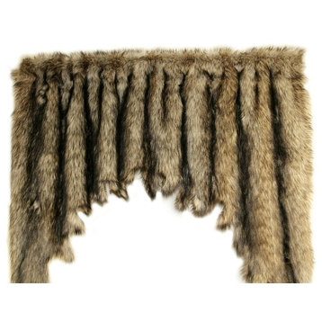Faux Fur Accents Furtain, Coyote Wolf, 6' Wide