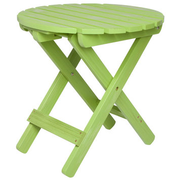 Shine Co 4118LG Adirondack Round Folding Table With HYDRO-TEX, Lime Green