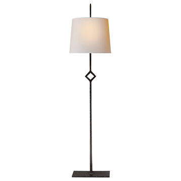 Cranston Buffet Lamp in Aged Iron with Natural Paper Shade