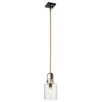 Kichler - Kichler 52035NBR One Light Pendant, Natural Brass Finish - Generously sized choices make Kitner a standout collection in kitchens, baths, living spaces anywhere you want to add an updated industrial feel to a room. The mixed finishes on the arms, sockets and subtle details contrast beautifully with the clear glass shades. Bulbs Not Included, Number of Bulbs: 1, Max Wattage: 75.00, Bulb Type: A19